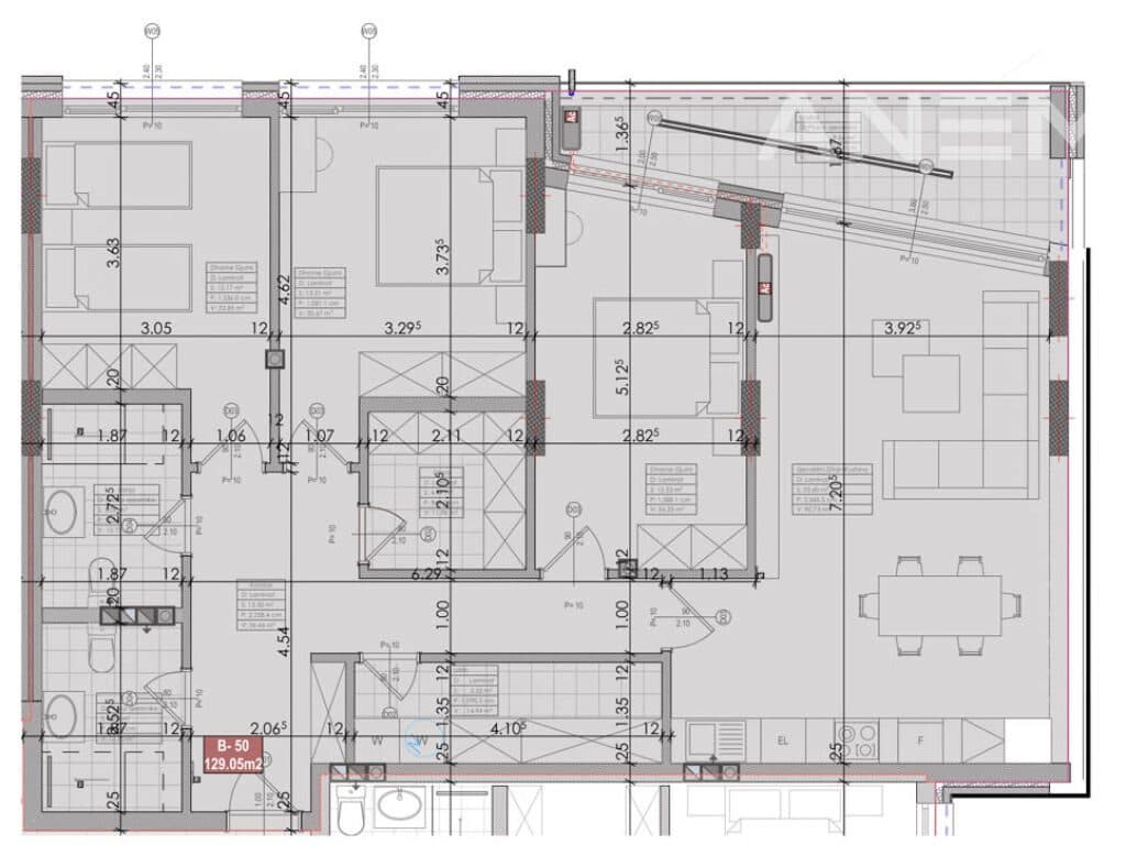 Banesë në shitje 129.05m² në rrugën A 2