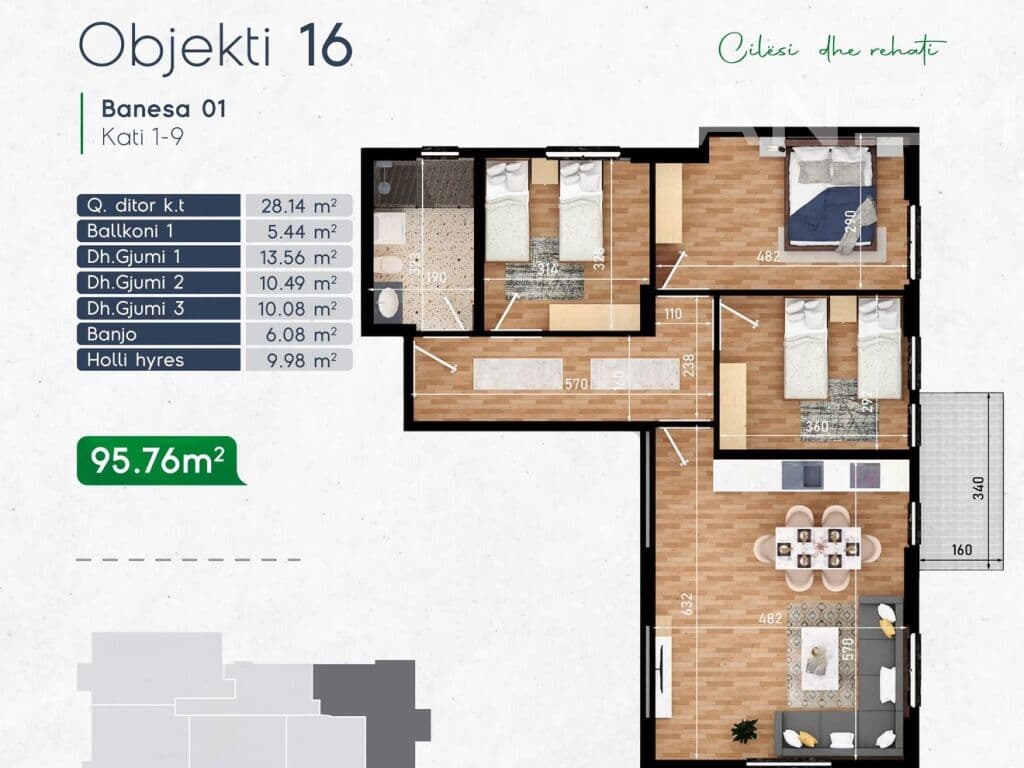 Banesë në shitje 95.76m² në Fushë Kosovë