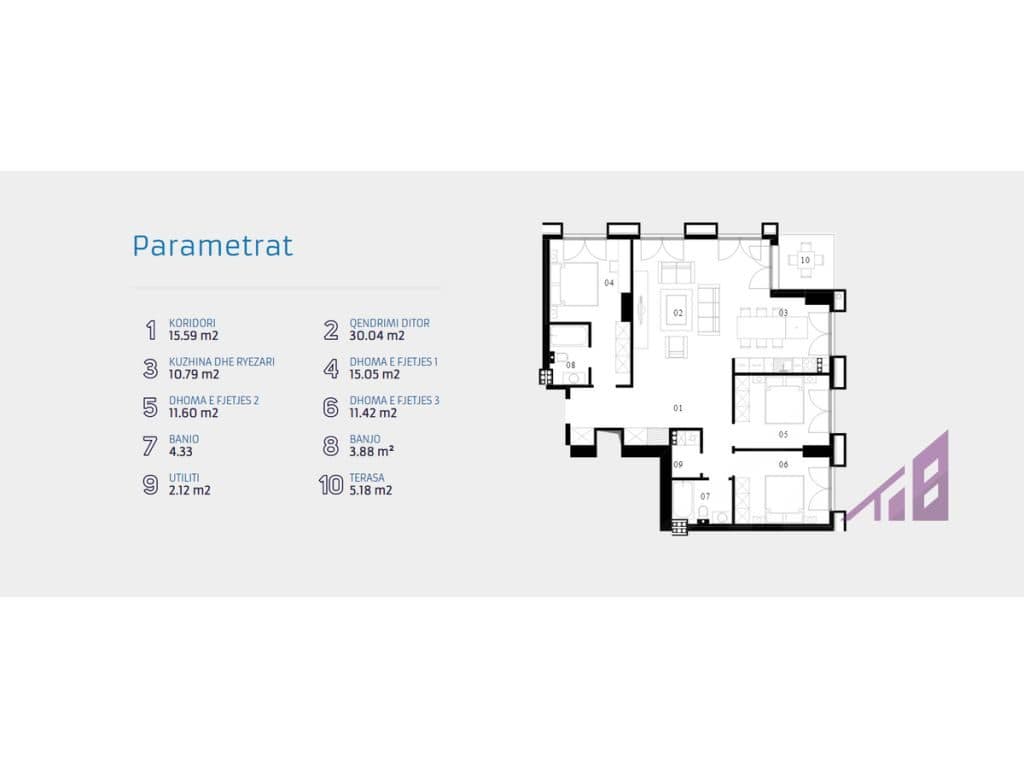 Banese ne shitje 127.02m2 ne Prime Residence 2 2