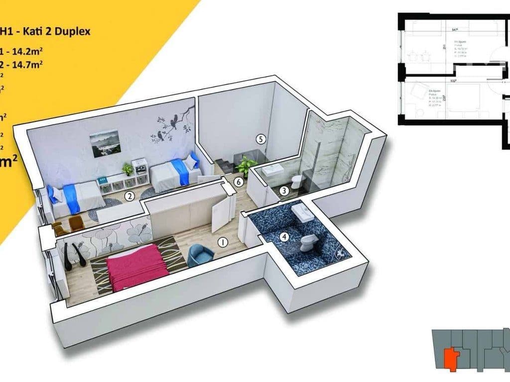 Duplex në shitje 112.68m² te Rruga C