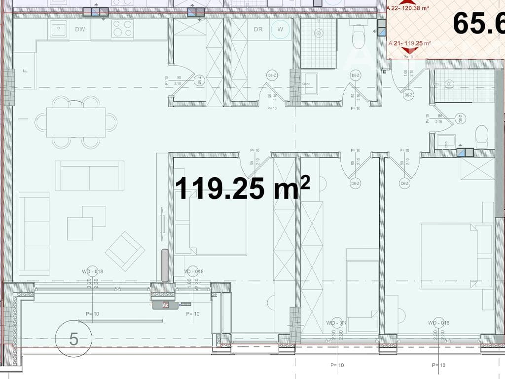 Banesë në shitje 119.25m² në lagjen Kalabria 4
