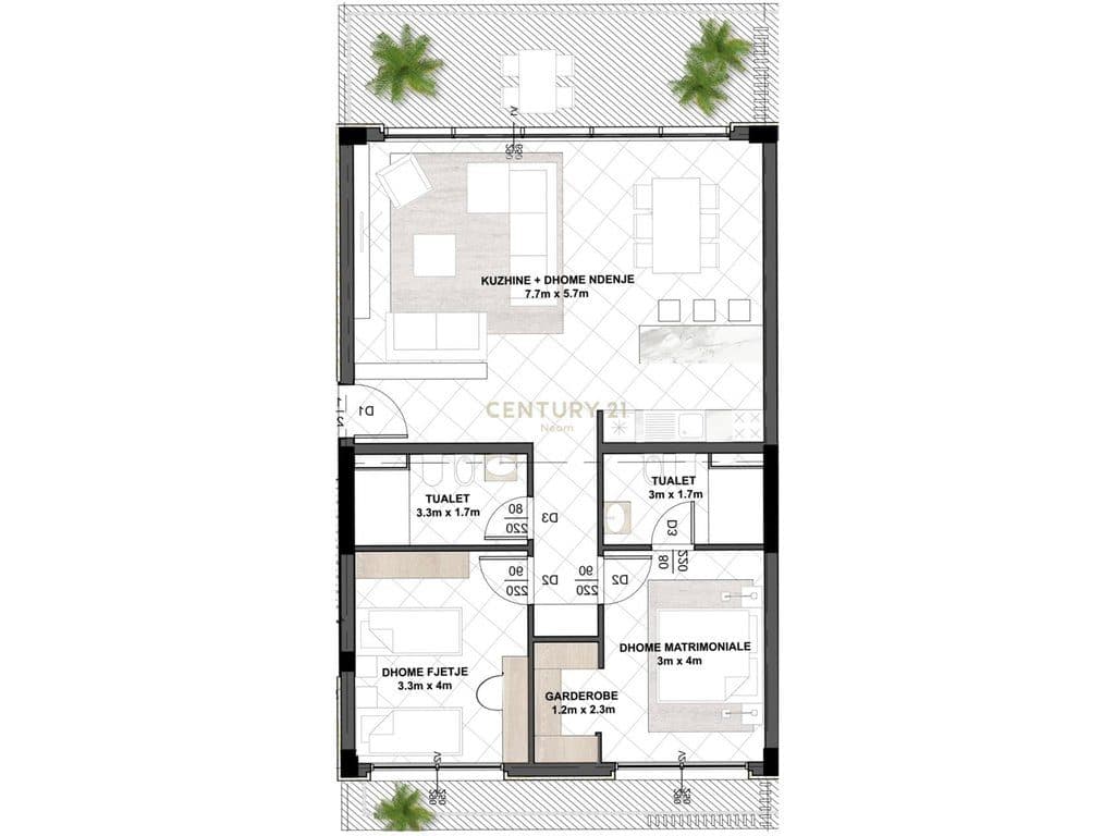 APARTMENT 2+1+2 FOR SALE AT EAST SIDE RESIDENCE!