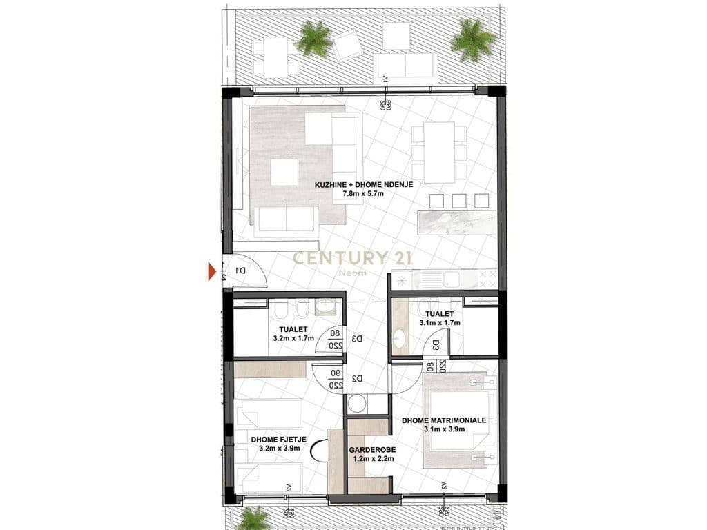 APARTMENT 2+1+2 FOR SALE AT EAST SIDE RESIDENCE!
