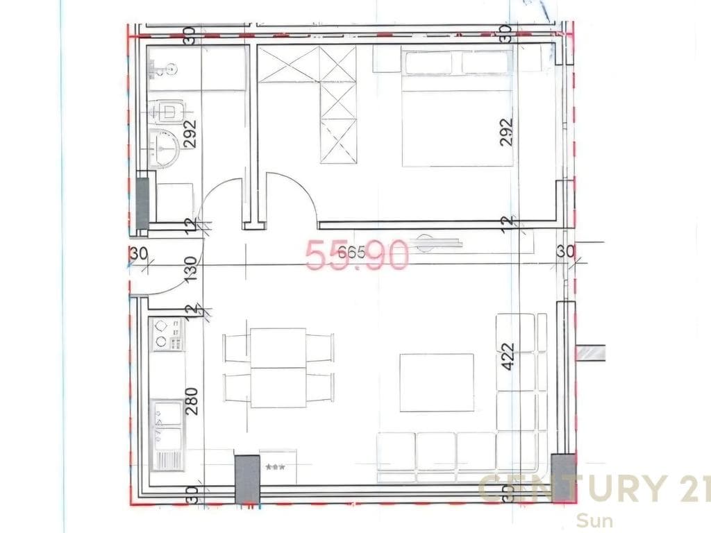 APARTAMENT 1+1 PER SHITJE NE REZIDENCEN KODRA E DIELLIT 2 3