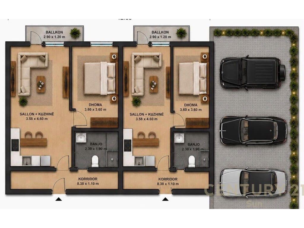 OKAZION! SARANDE, SHITET AMBIENT QE MUND TE KTHEHET NE 2 APARTAMENTE 1+1 NE VLEREN 125.000 EURO