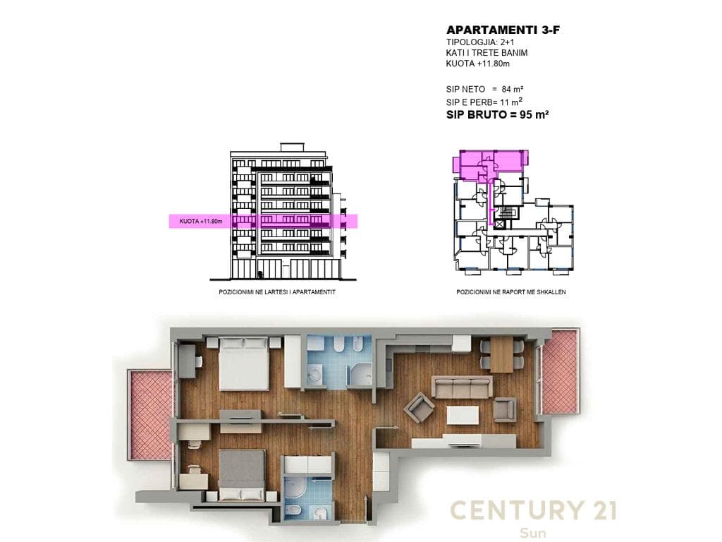 Apartament 2+2 Në Shitje në Irfan Tomini, Tiranë - 218,500€ | 95 m²