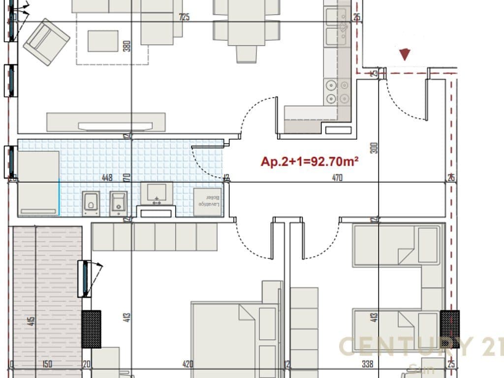 SHITET APARTAMENT 2+1 NE 'RINGSIDE RESIDENCES' PRANË BULEVARDIT TË RI NË PASKUQAN 3