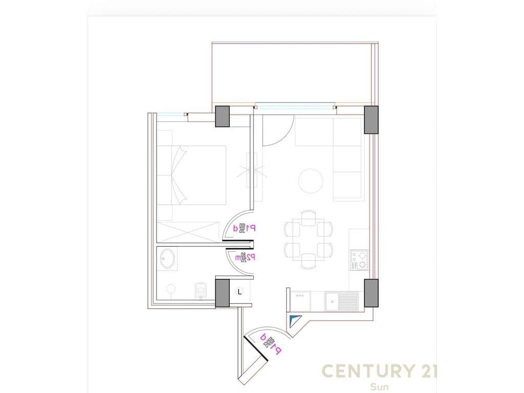 SHITET APARTAMENT 1+1 TEK REZIDENCA ALBA ISH PARKU