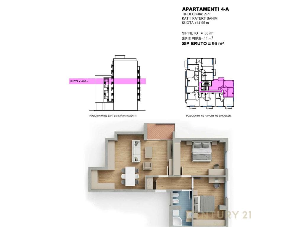 Apartament 2+1 Në Shitje në Irfan Tomini, Tiranë - 220,800.00€ | 96 m²
