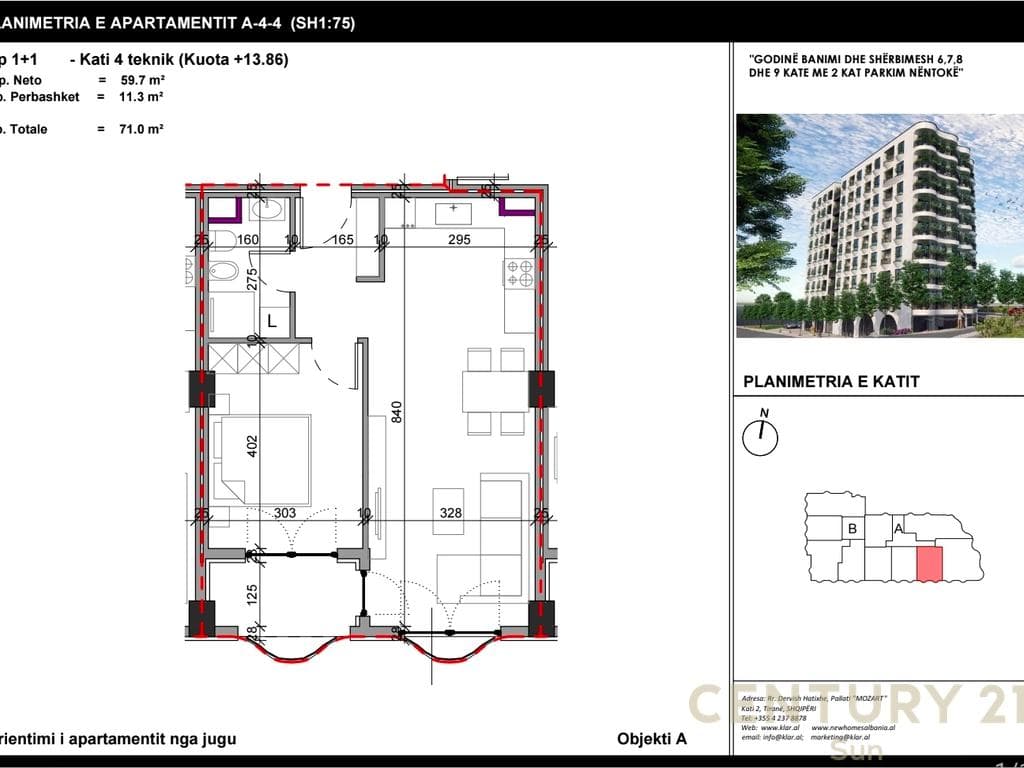 APARTAMENT 1+1 PER SHITJE TEK KOMPLEKSI ALUNA, PASKUQAN 2