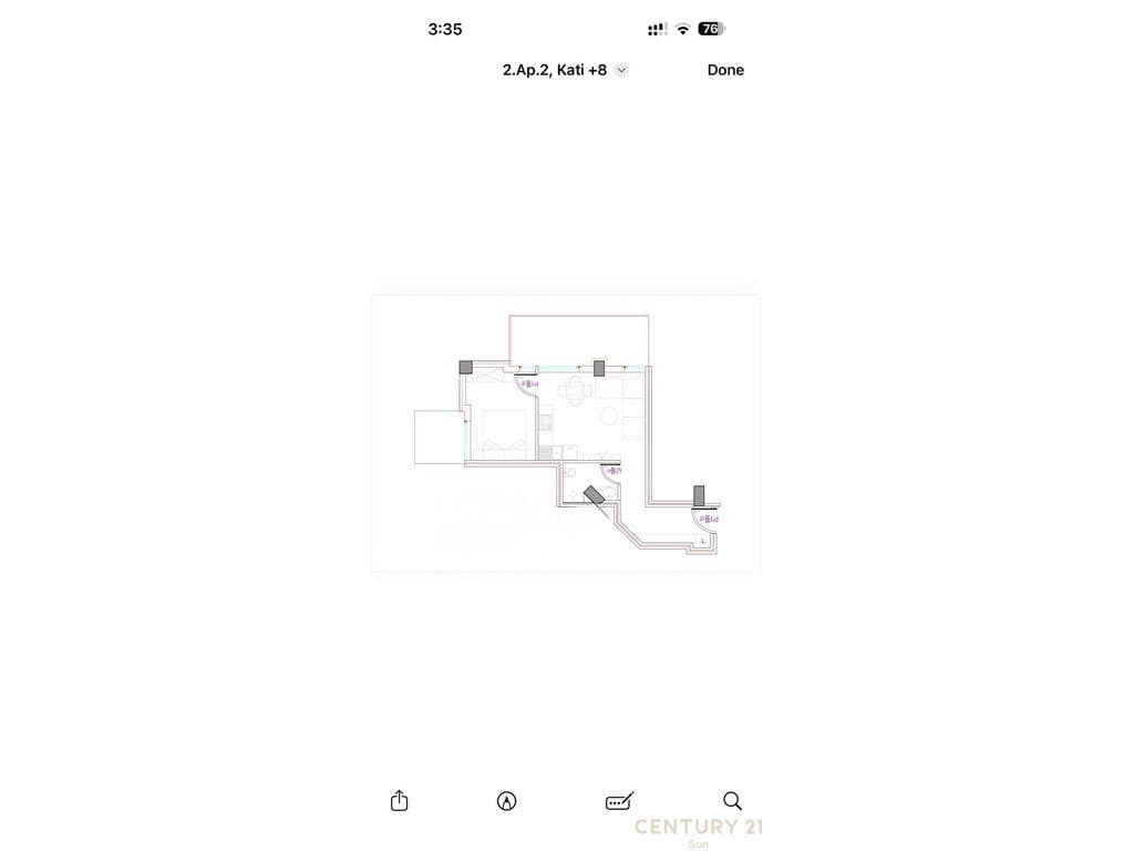 SHITET APARTAMENT 1+1 TEK REZIDENCA ALBA ISH PARKU