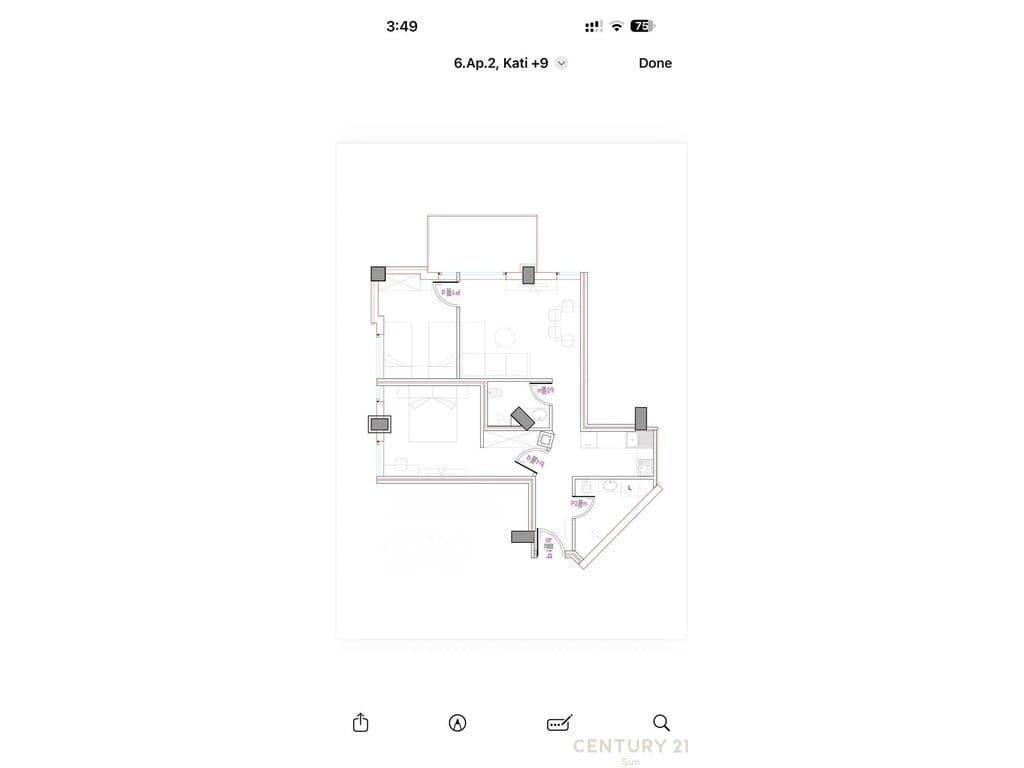 SHITET APARTAMENT 2+1 TEK REZIDENCA ALBA ISH PARKU