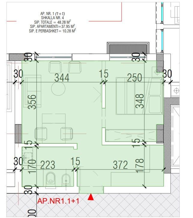 APARTAMENT 1+1 PER SHITJE NE GOLEM, KATI 0! 3
