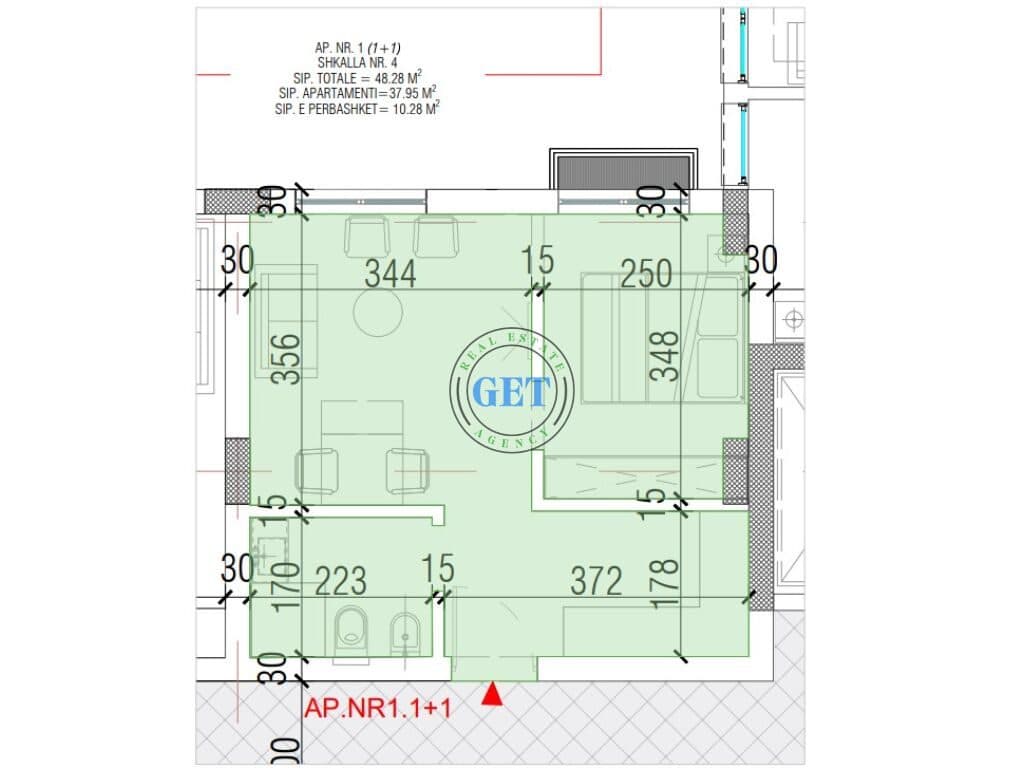 APARTAMENT 1+1 PER SHITJE NE GOLEM, KATI 0! 3