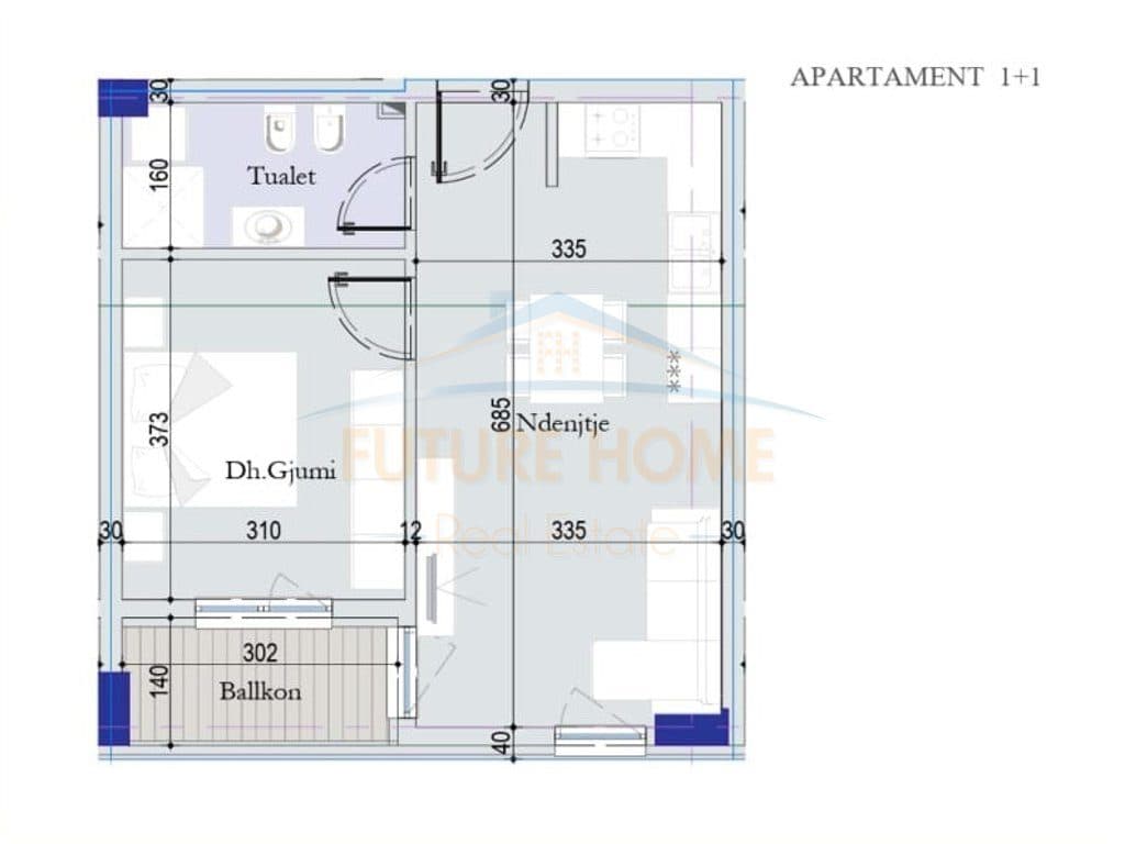Shitet, Apartament 1+1, Tirana Entry 2, Tiranë. 1
