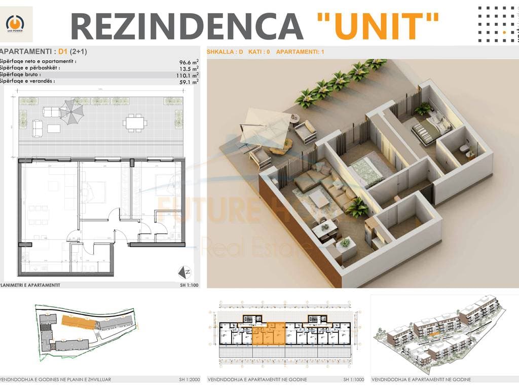 Shitet, Apartament 2+1+2, UNIT RESIDENCE, TEG 3