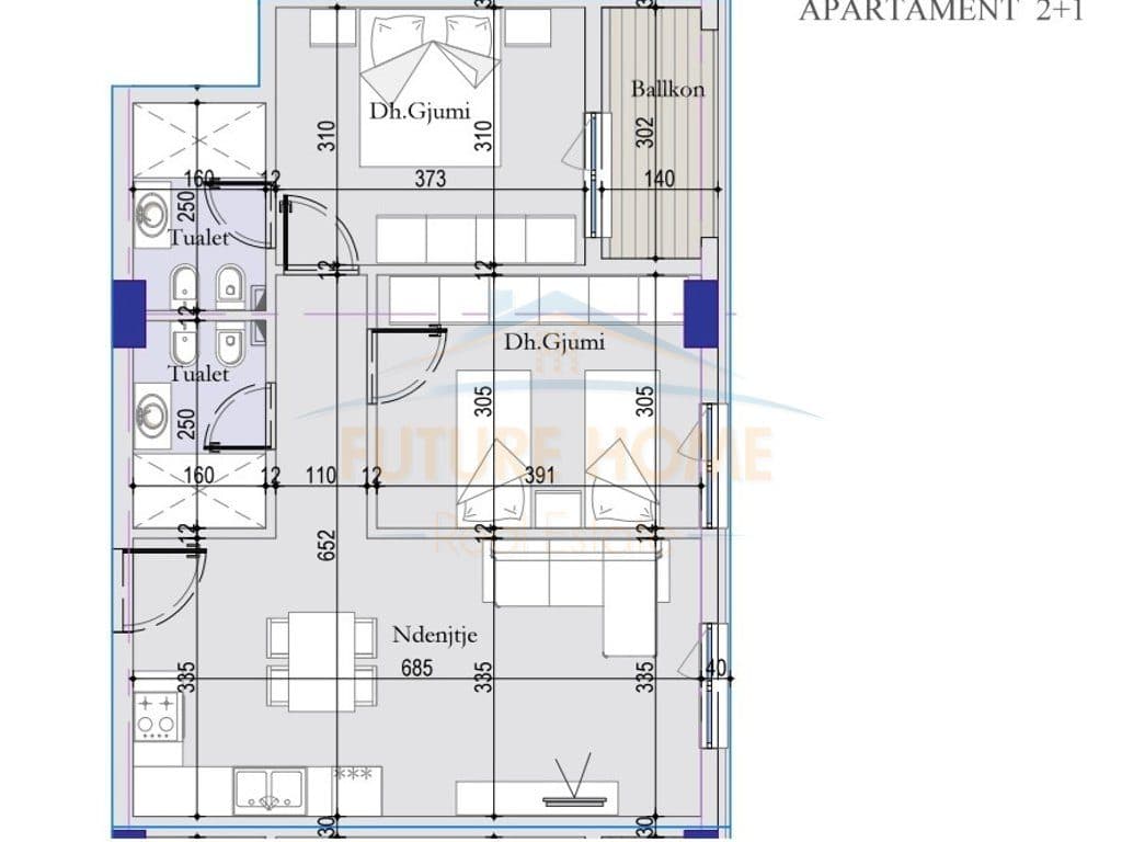 Shitet, Apartament 2+1+2, Tirana Entry 2, Tiranë