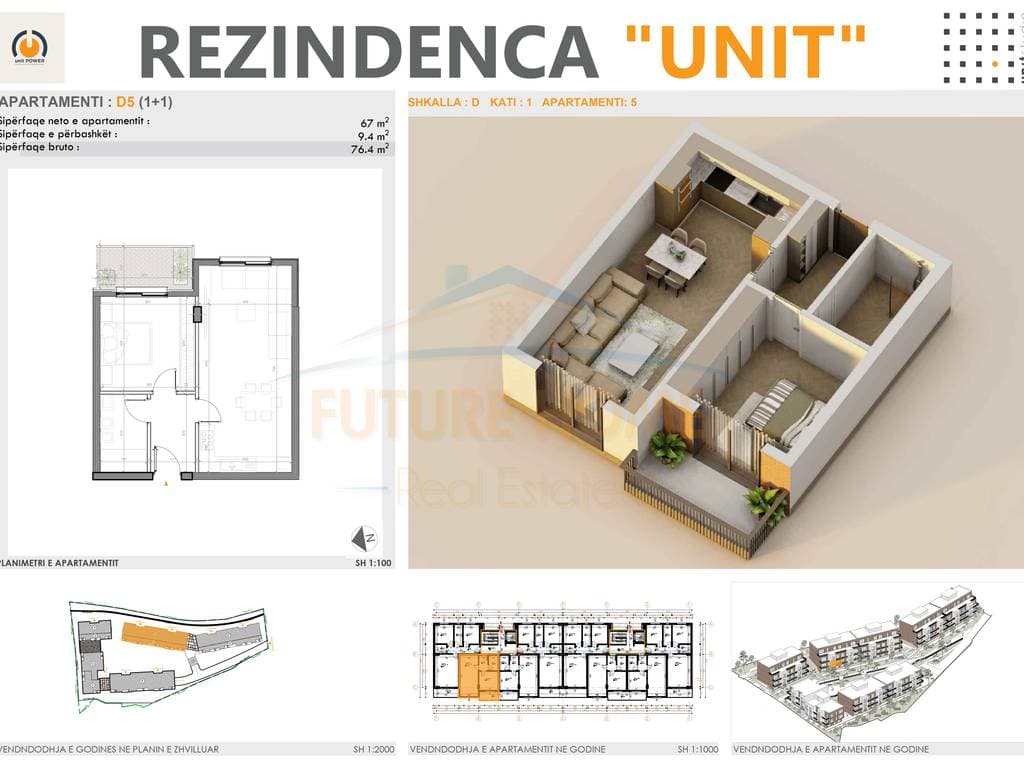 Shitet, Apartament 1+1, UNIT RESIDENCE, TEG 3