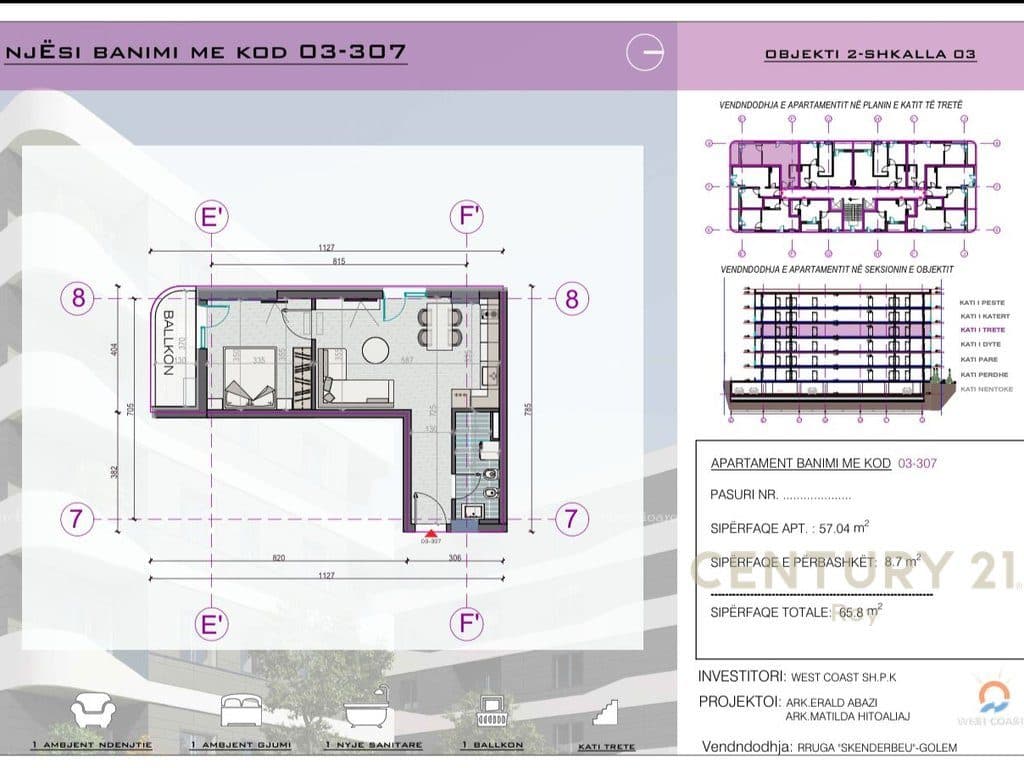 Shitet apartament 1+1 prane Pishave te Buta, Ndertim i RI ! 2