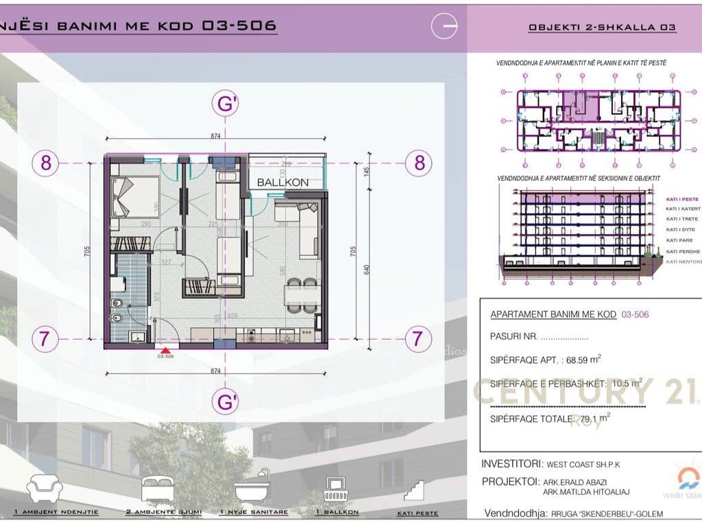 Shitet apartament 1+1 prane Pishave te Buta, Ndertim i RI ! 2