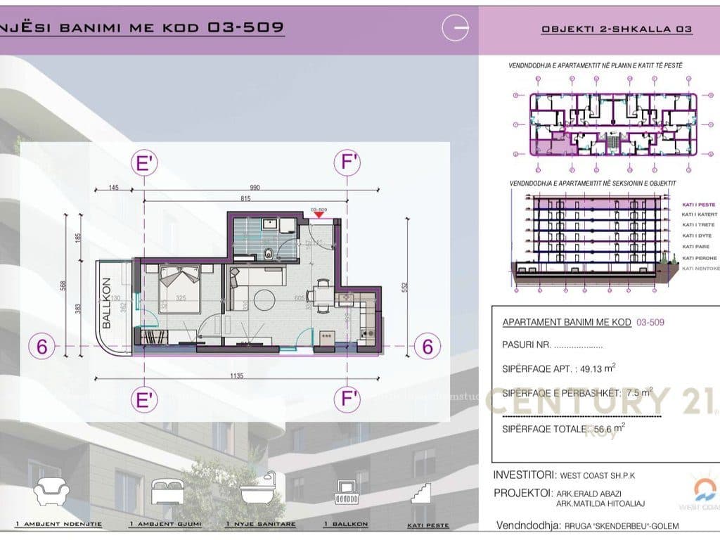 Shitet apartament 1+1 prane Pishave te Buta, Ndertim i RI ! 2