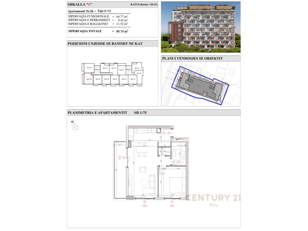 INVESTO PRANE DETIT, "ALMAR RESIDENCE" , APARTAMENTE 50 METRA LARG ME DETIN, MUNDESIA PAGESE ME KESTE !!! 2