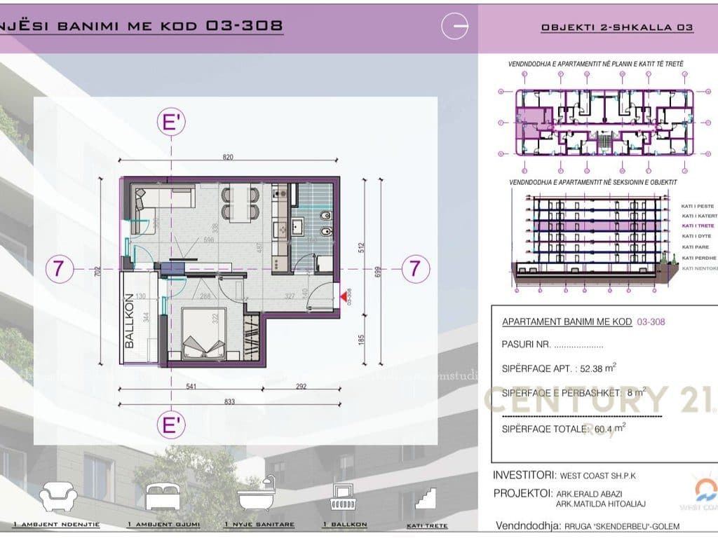 Shitet apartament 1+1 prane Pishave te Buta, Ndertim i RI ! 2