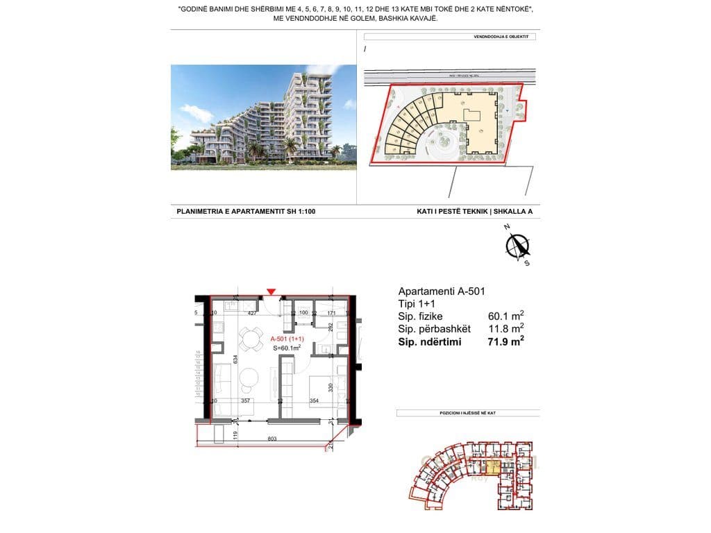Apartament 1+1 Për Shitje në Super Rezidencen TIKTALIK