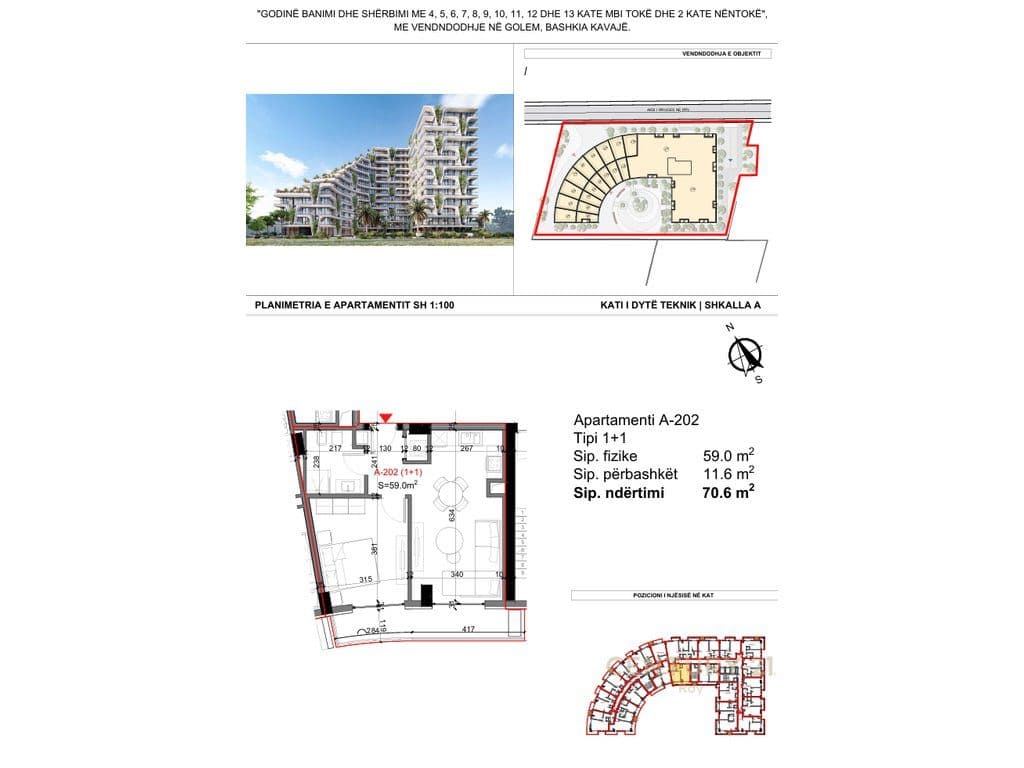 Apartament 1+1 Për Shitje në Super Rezidencen TIKTALIK