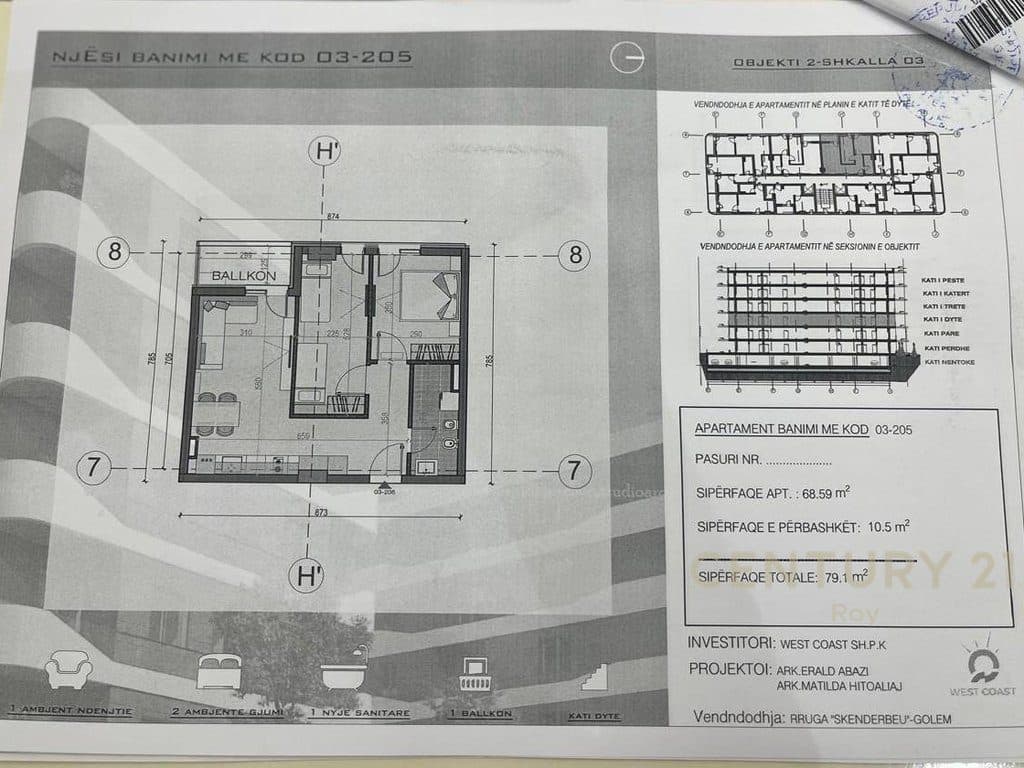 Shitet apartament 2+1, ndertim i ri në Mali i Robit,Golem 2