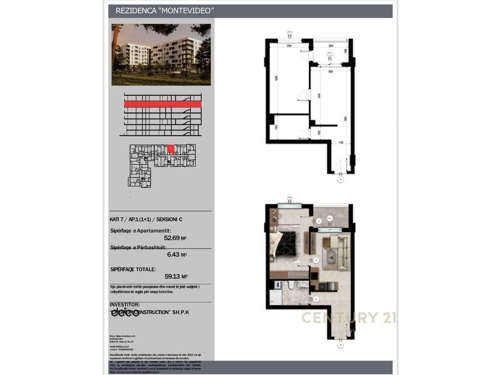 Apartament 1+1 Në Shitje në Mali i Robit, Durrës - 94,608€ | 59.13 m² 3