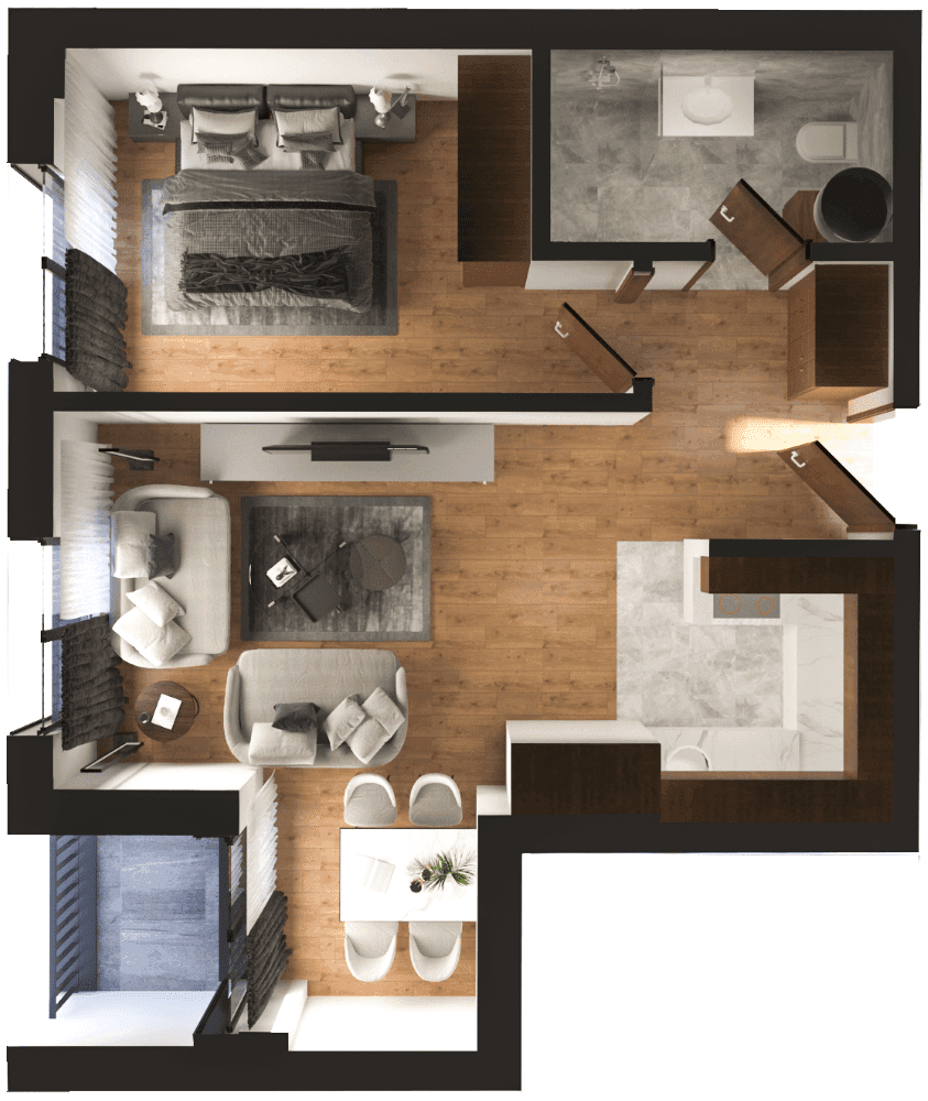 Apartament 1+1 në Residio 7, Hyrja B – 55.47 m² 3