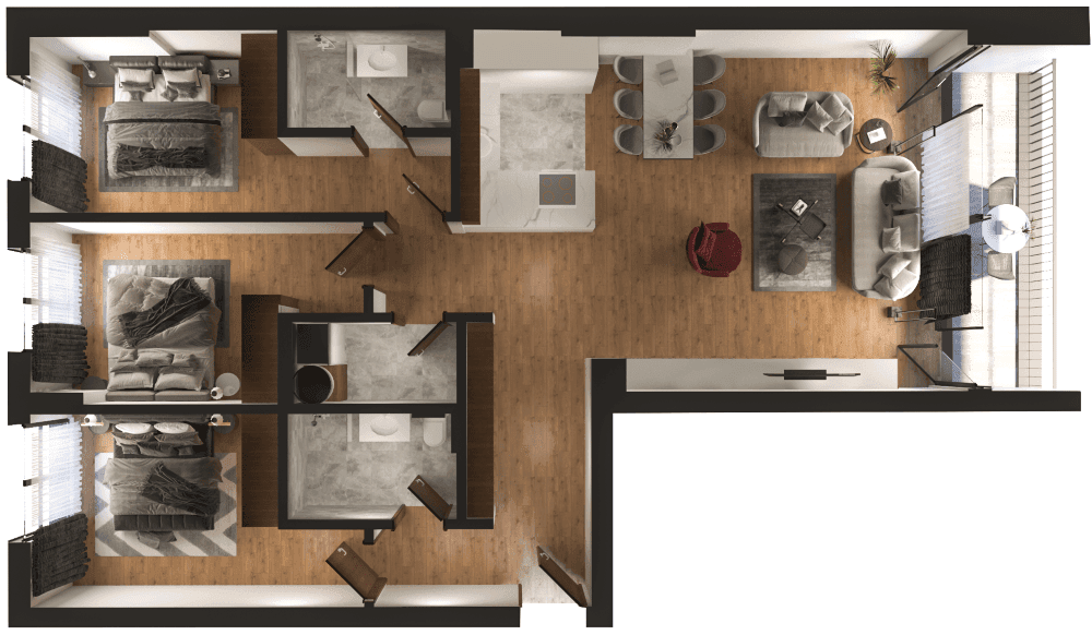 Apartament 3+1 në Residio 7, Hyrja B – 123.18 m² 3