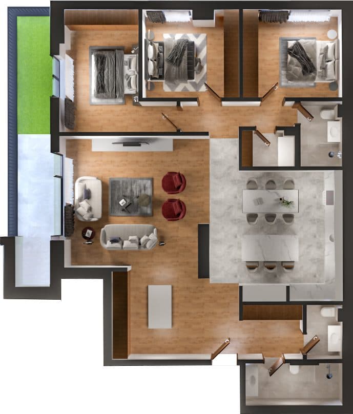 Apartament 3+1 në Residio 8, Hyrja B – 158.66 m² 4