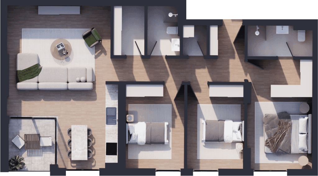 Apartament 3+1 në Residio 11, Hyrja D – 117.6 m² 4