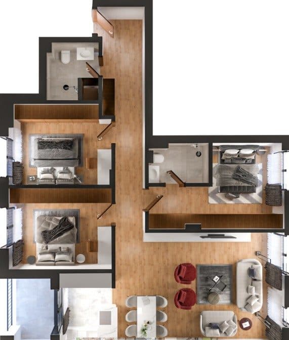 Banese moderne 119.7m² në Shitje tek Rruga "Malush Kosova" 4