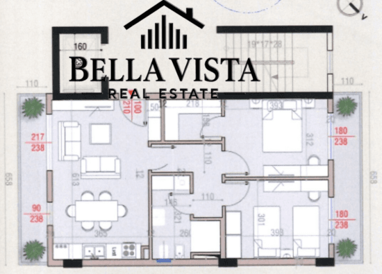 APARTAMENT 2+1 NË KOMPLEKSIN REZIDENCIAL “TIRANA CIELO” – MJULL BATHORE 2
