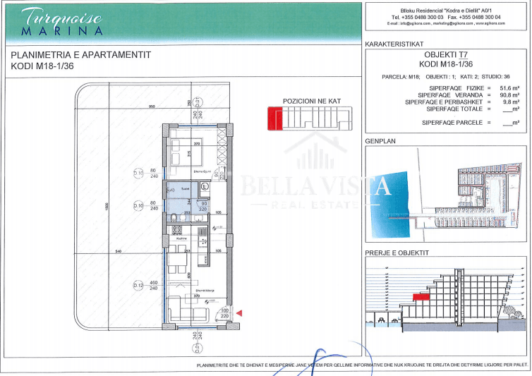 APARTAMENT 1+1 NË KOMPLEKSIN TURQUOISE MARINA – HAMALLAJ, DURRËS