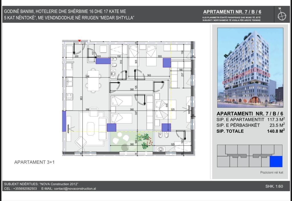 Shitet Apartament 3+1 4