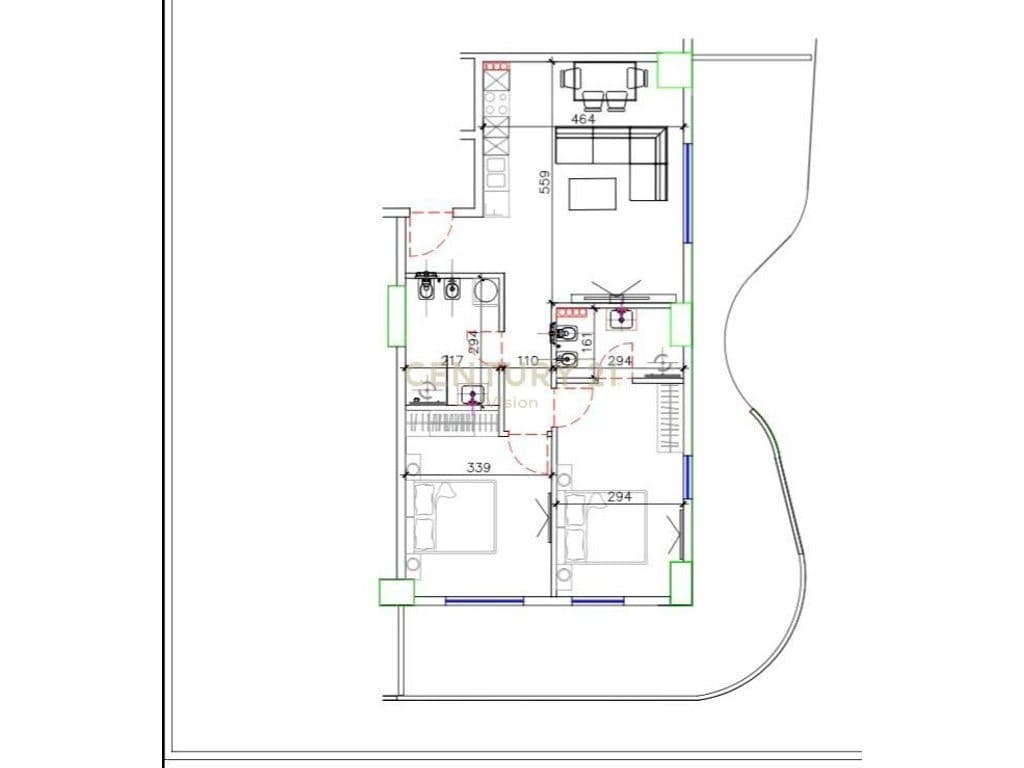 Apartment 2+1+2 bathrooms For Sale in Shëngjin at "Prishtina Tower" - €153,450 | 146.11 m² 2