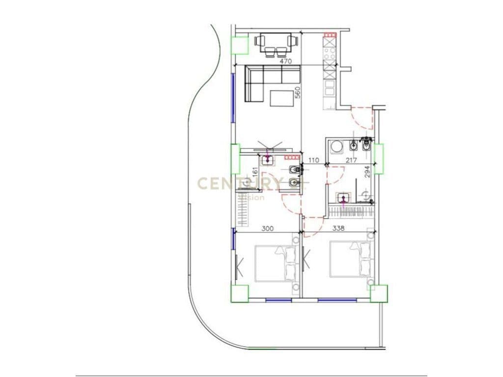 Apartment 2+1+2 bathrooms For Sale "Prishtina Tower" Shëngjin - 146,900€ | 139.86 m² 2