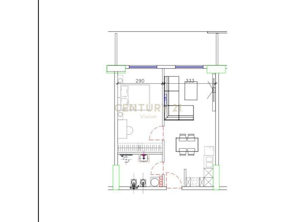 Apartment 1+1 For Sale in Shengjin at "Prishtina Tower" - €83,200 | 79.24 m² 2
