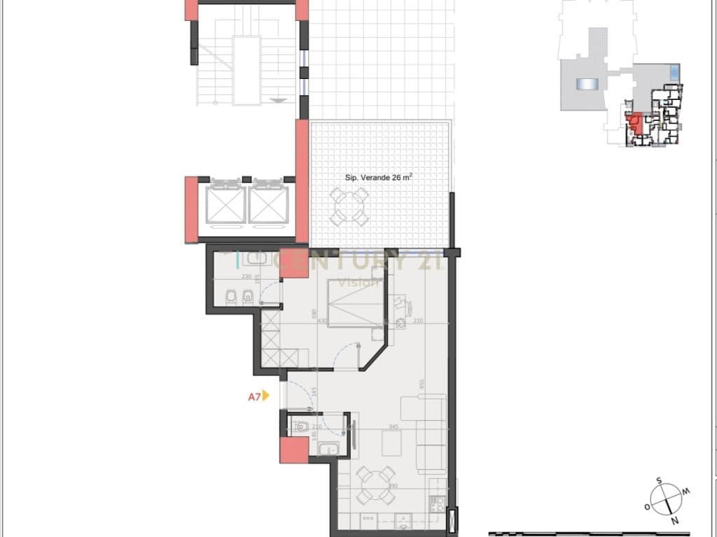 2 APARTMENTS 1+1 FOR SALE IN ATC SHOPPING CENTER!!! 2