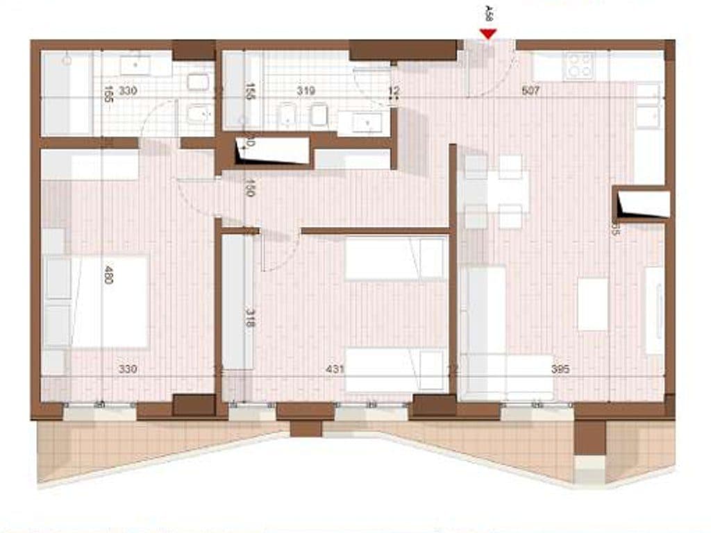 SHITET APARTAMENT 2+1+2 NE SHENGJIN