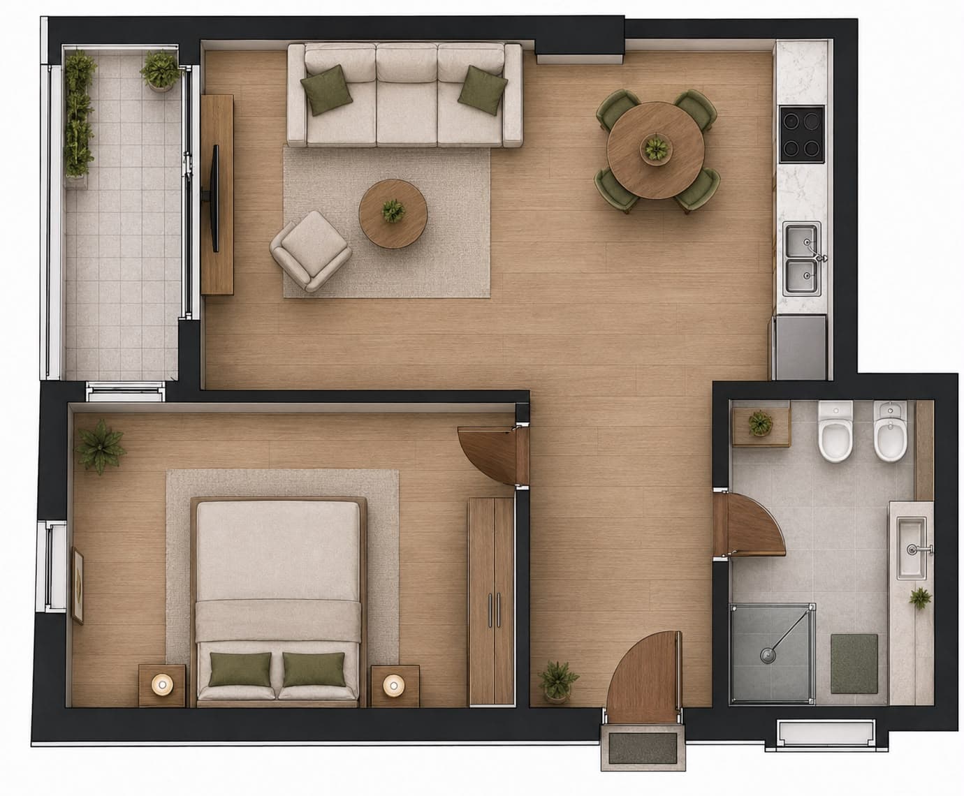 APARTAMENT 1+1 PËR SHITJE 📍 FOREST RESIDENCE