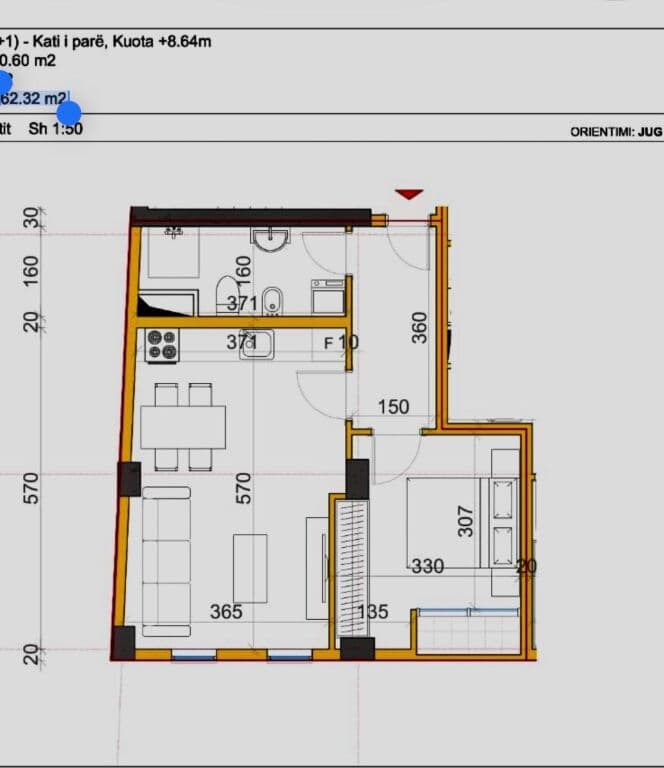 SHITET APARTAMENT 1+1 PALLAT I RI 2