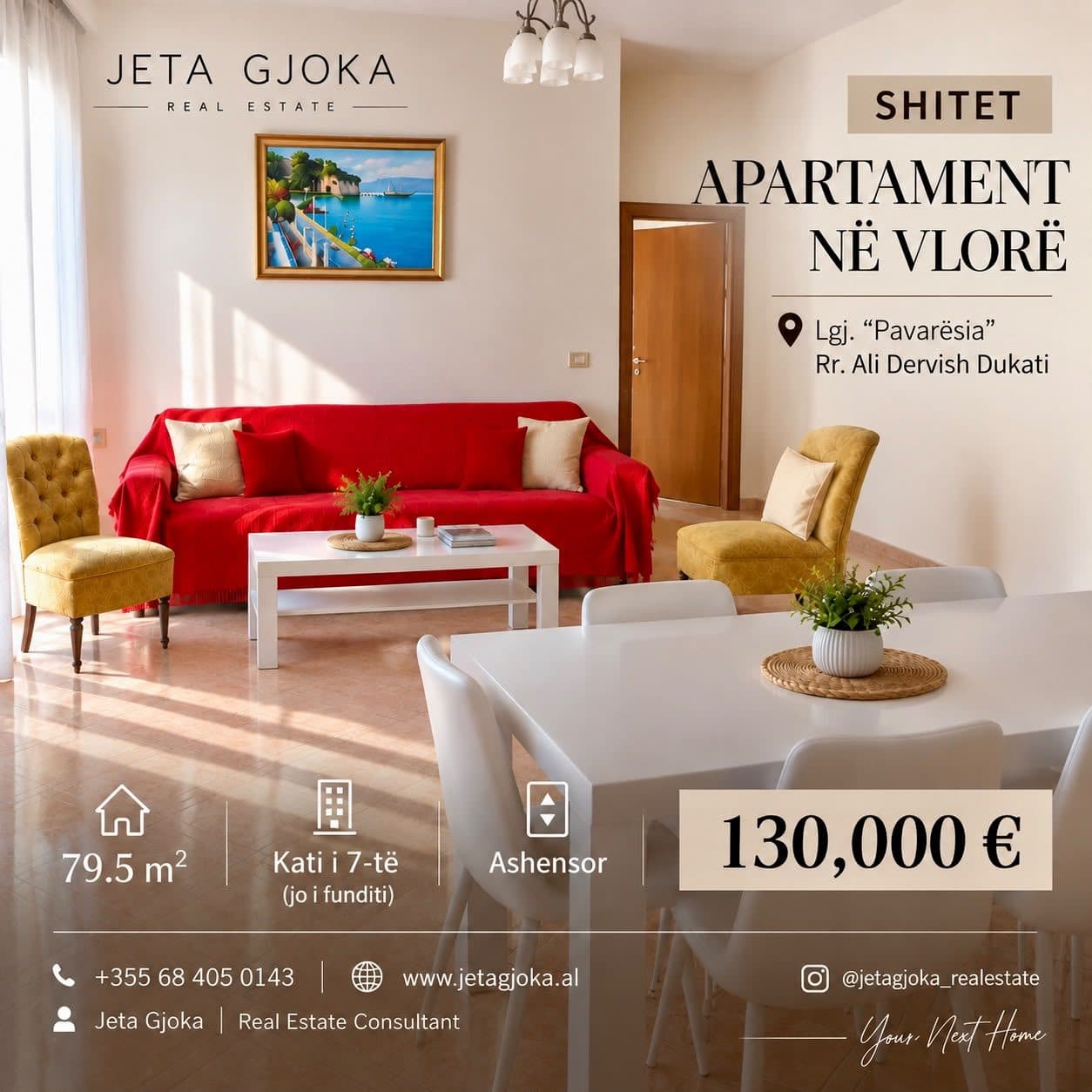 🏡 SHITET APARTAMENT 2+1 ,VLORË