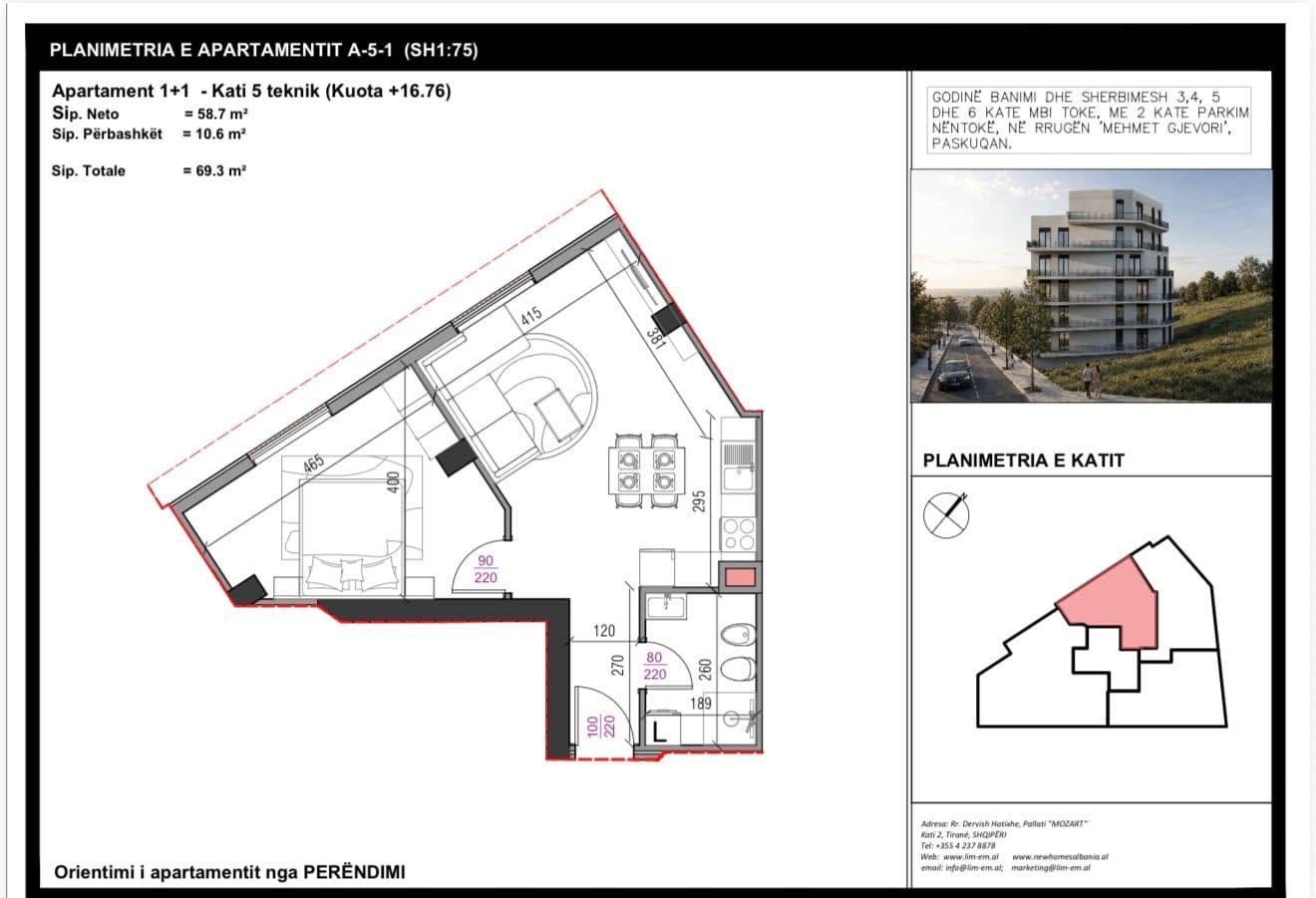 Apartament 1+1 për Shitje Paskuqan 3