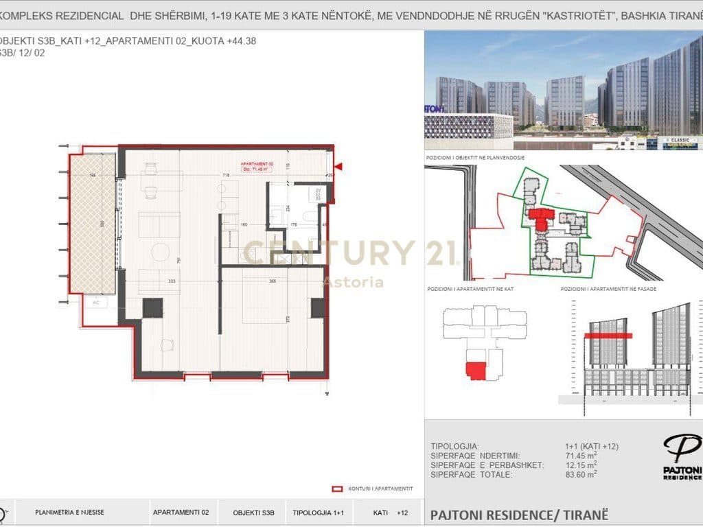 Apartament 1+1 për Shitje në Pajtoni Residence, Tirane 2