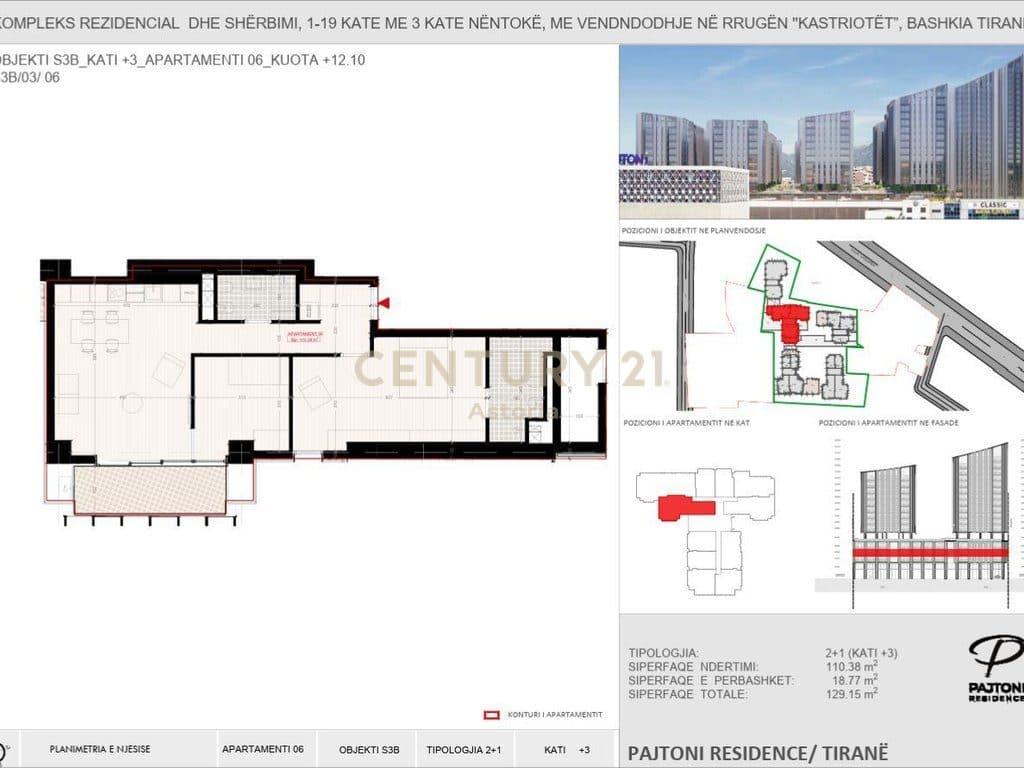 Apartament 2+1+2 për Shitje në Pajtoni Residence, Tirane 2